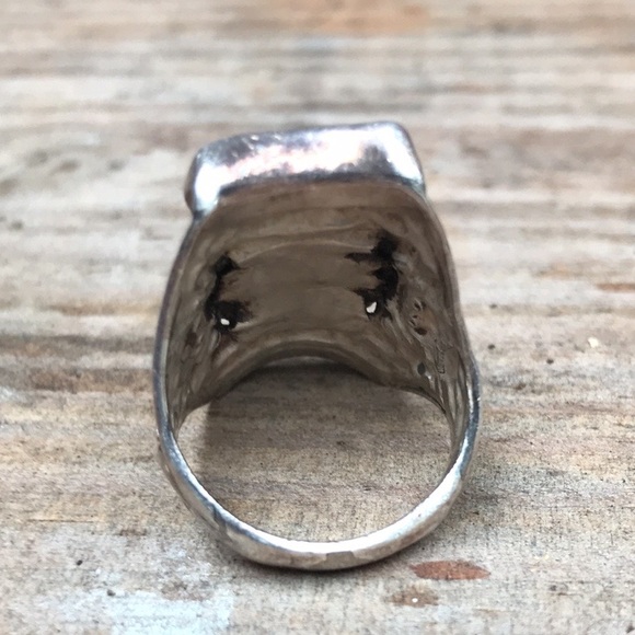 Vintage Spiderweb Turquoise sterling silver ring. - Picture 7 of 9